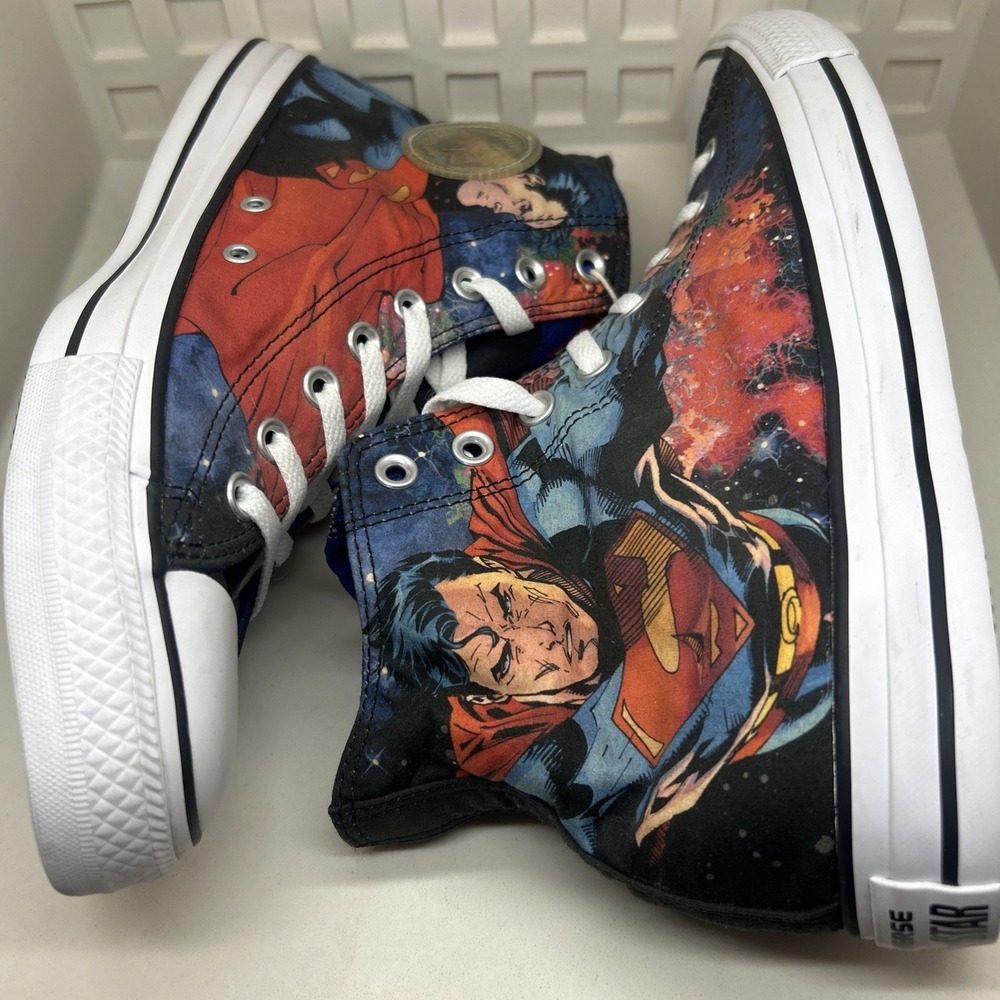 Converse DC Comics x Mens 10 Chuck Taylor All Star    Hi Superman Justice League - Picture 3 of 11